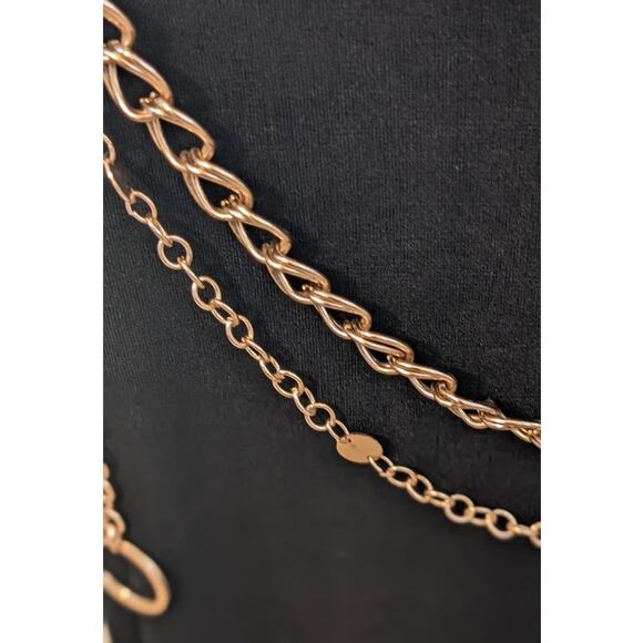 Vintage Gold Tone Double Chain Link Belt 41-48" - Picture 2 of 4